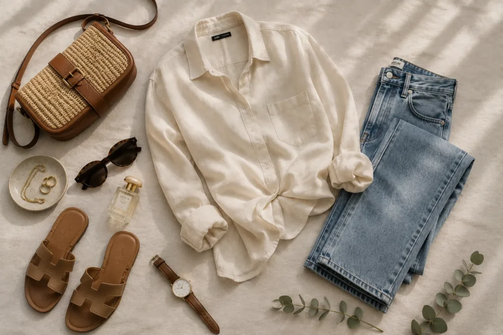 Overhead / flat lay (camera directly above, looking down):