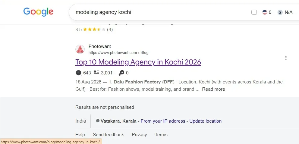How URL shown in SERP befor goto