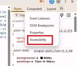 screen shot View accessibility