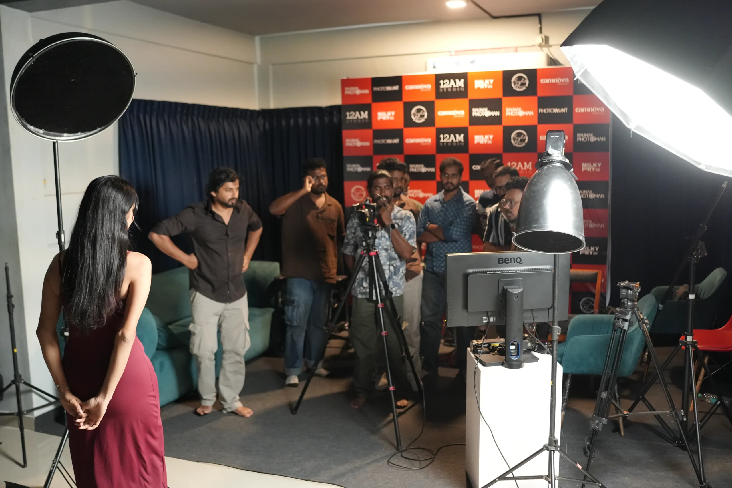 Photography training in a studio environment